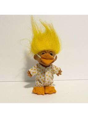 Vintage Russ Troll Figure My Lucky Duck w Bill Costume Halloween Trolls 5” Toy
